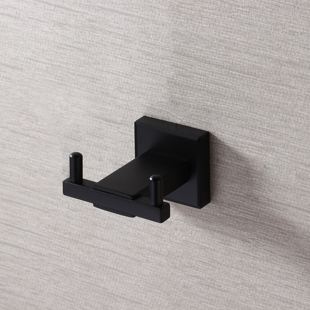 MTTUZK Matte Black 304 Stainless Steel Hardware Set,Robe Hook,Paper Holder Towel Ring Towel Bar Bathroom Accessories: Clothes hook