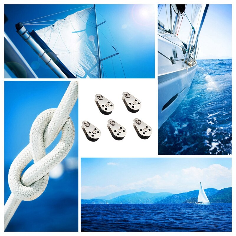 ! 5PCS Stainless Steel M25 Pulley Block Hanging Wire Towing Wheel Lifting Wire Rope Cable Pulley Roller