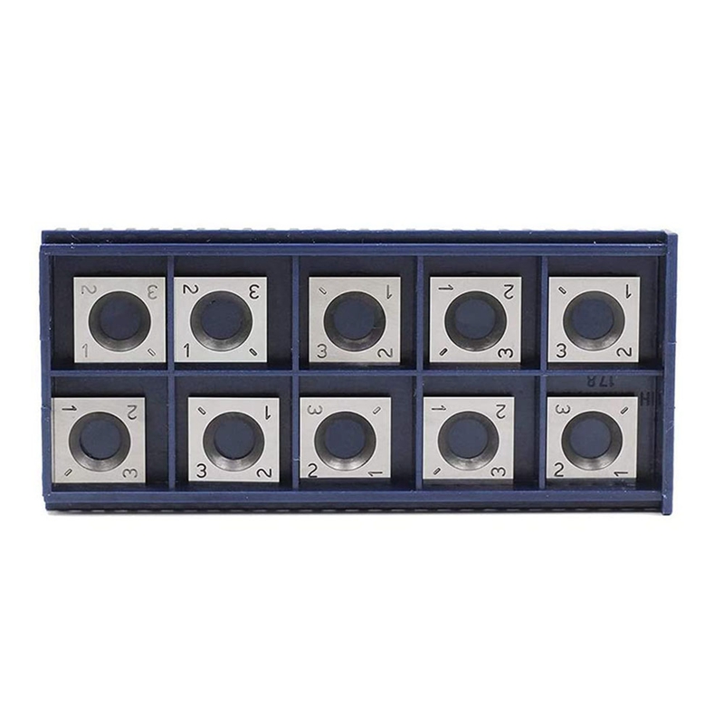 10Pcs 14mm Square Straight Carbide Cutter Insert with 10Pcs M610mm Screws for Wood Working Spiral/Helical Planer Cutter Head