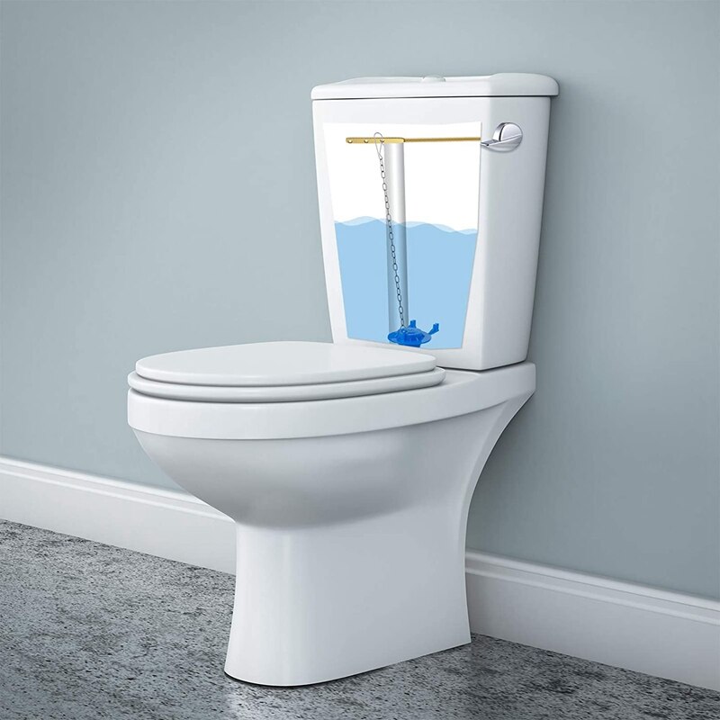 2 Pieces Toilet Flush Lever Toiletspoeling Handvat Vervanging Met 4 Stuks Rvs Baffle Kettingen (Side Mount)