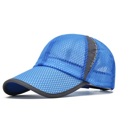 Zxqyh sommar vandring keps mesh berg camping sport hatt kvinnor baseball snapback svarta män kepsar löpning vandring fiske hatt kepsar: Kungsblå