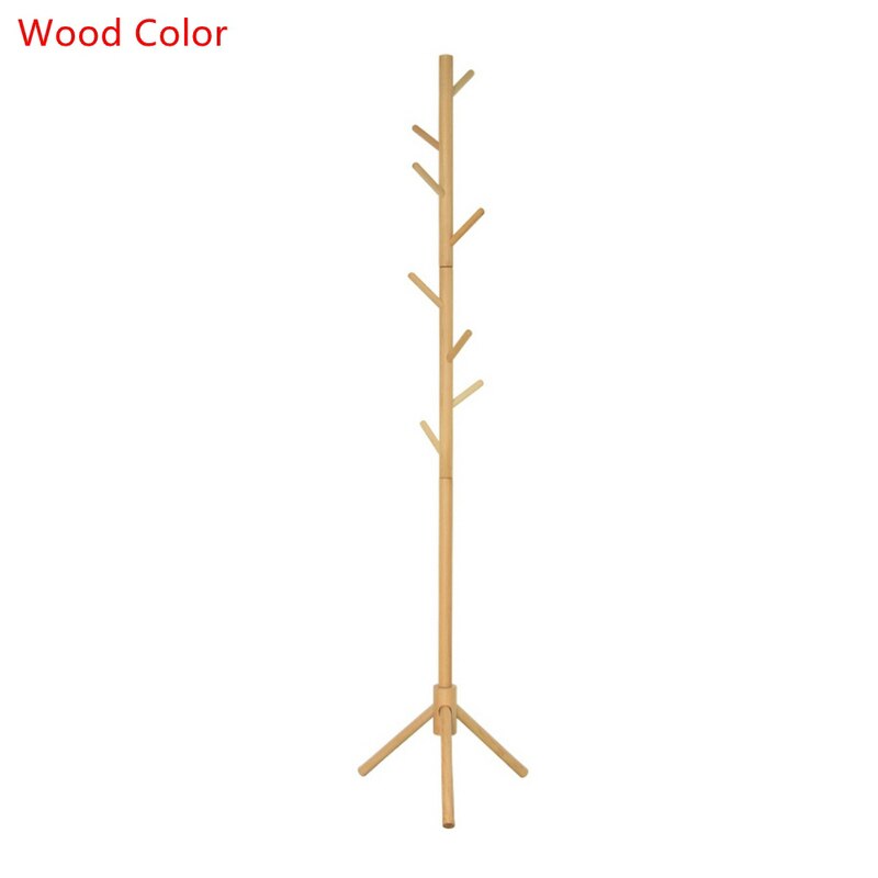 Houten jasrek, stabiele entree vrijstaand kledingrek, kantoor staande kapstok met 8 haken, 4 delen, hal kledingrek voor kleding - walnoot 168 x 38 x 38 cm