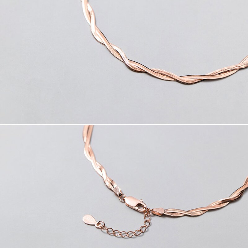 MIQIAO Double-layer Snake Chain Anklet For Women 925 Sterling Silver Foot Jewelry Rose Gold Color Ornament Platform