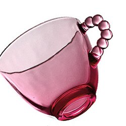50ml glas koppar fat set europeisk kaffekopp mini tekopp med fat: Röd