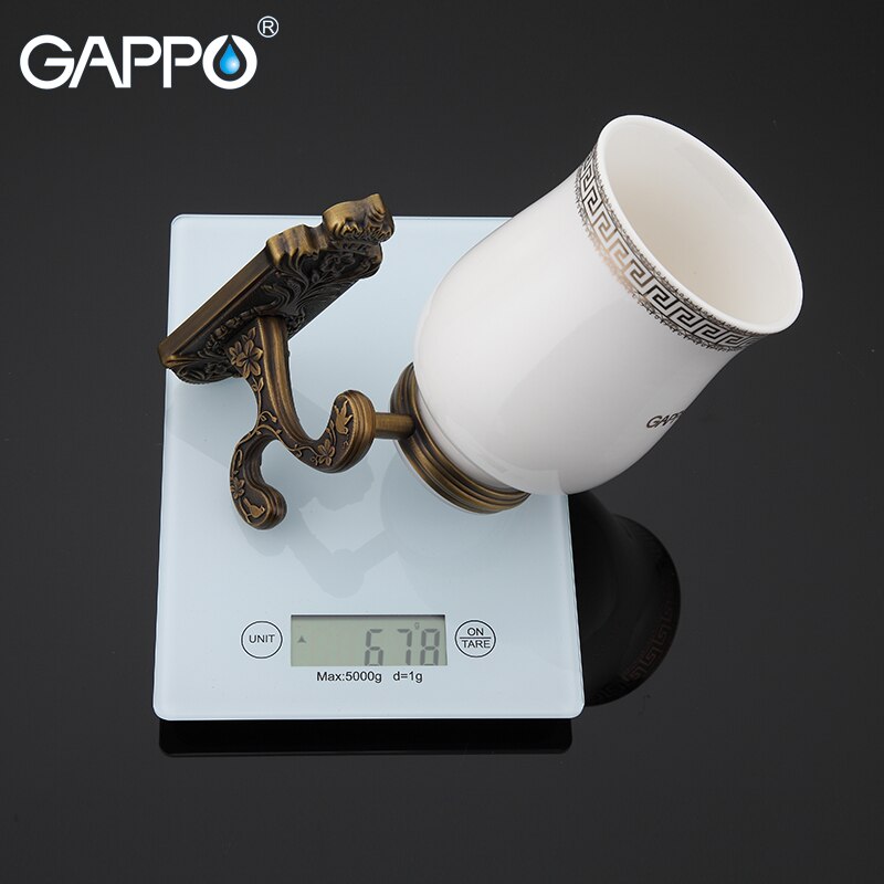 GAPPO Rvs Wc Borstel Houders Wall Mount Enkele Borstel Cetamic bekerhouders Antieke Toiletpot Badkamer Hardware set