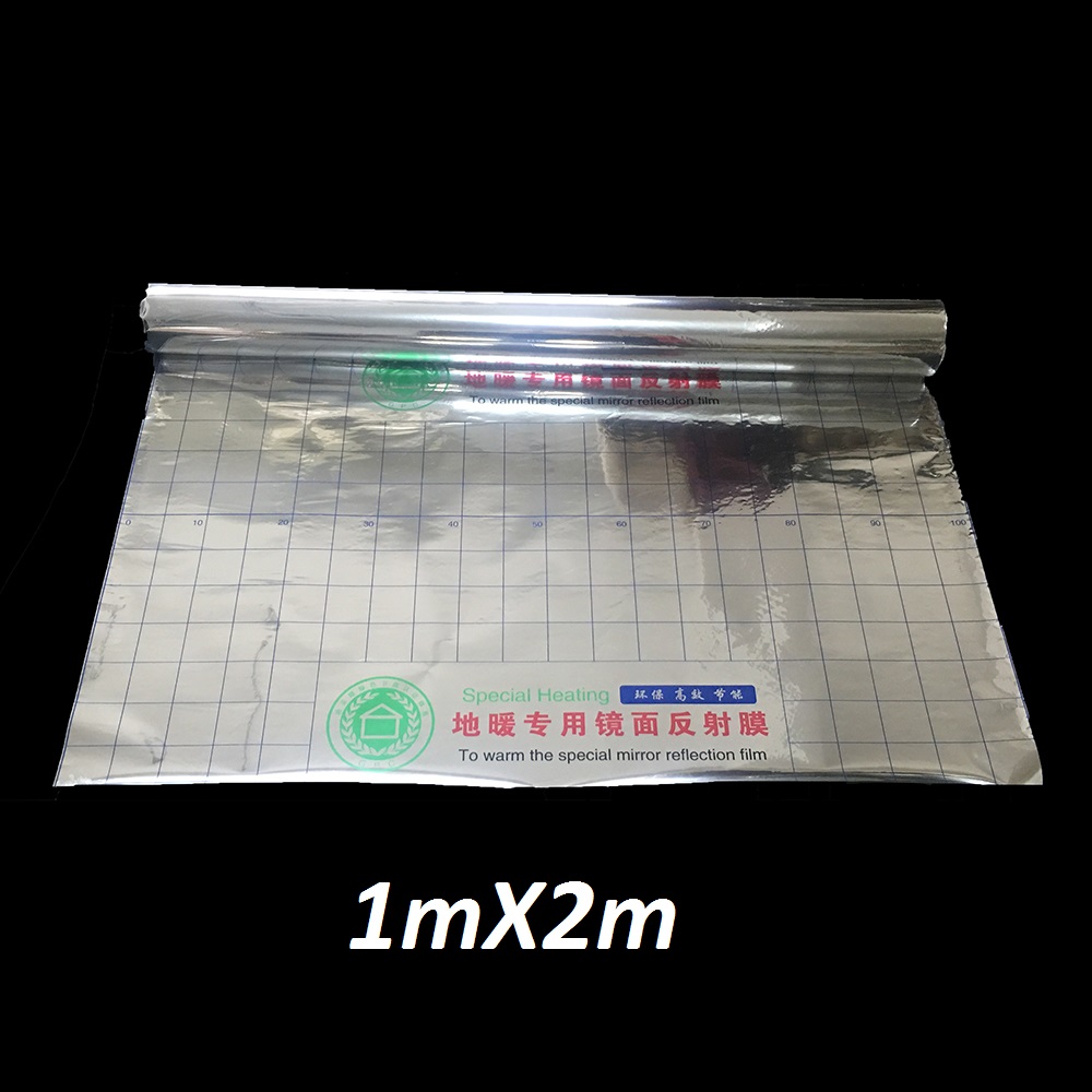 1mX2m Energy Saving Special Warming Aluminium Foil Mirror Reflective Film for Underfloor Heating System