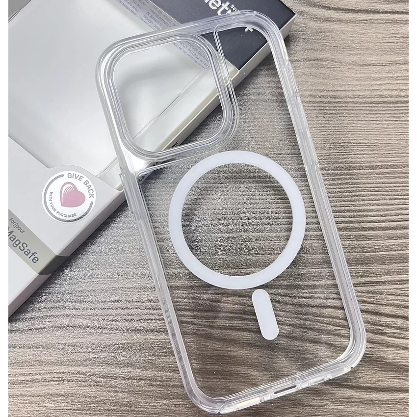 Funda B2 Ot- MagSafe Box Series Clear Symmetry para iPhone 16/13/14/15 Pro Max 16Plus 12 pro - Protección anticaída mejorada