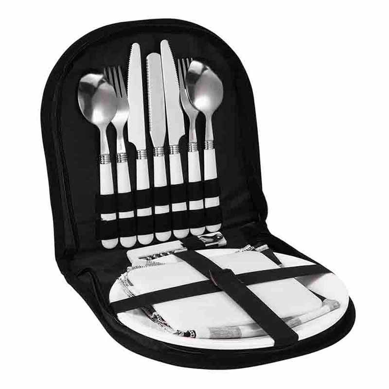Outdoor picnic bag tableware set portable stainless steel fork spoon chopstick bag camping picnic party tableware set