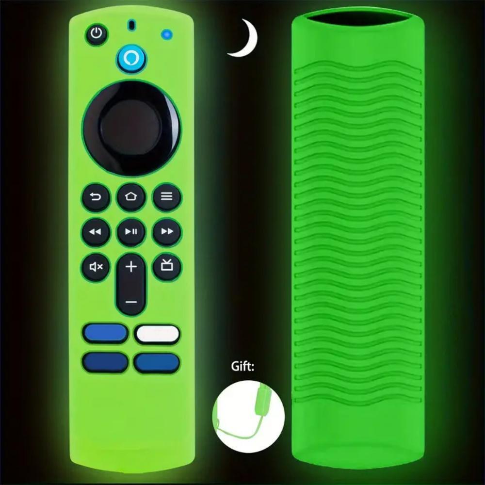 Silicone luminous remote control cover for Alexa Voice Remote (3rd Gen) L5B83G Release, Fire TV Stick 4K 2nd Gen ): green