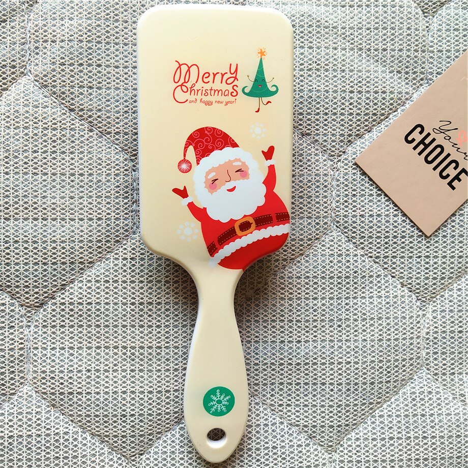 Big Size Comb Anti-static Massage Hair Brush Detangle Shower Salon Hair Styling Tool Hairbrush Snowman Santa Claus