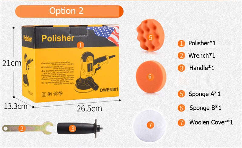 220v 700w bil polermaskine elektrisk auto poler maskine justerbar hastighed slibning voksværktøj med svampepuder 3700r: Valgmulighed 2