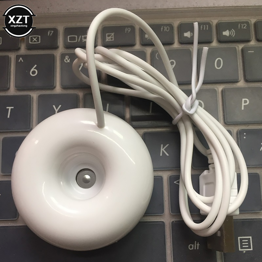 Mini Donut Negative Ion Humidifier USB USB Air Humidifier Purifier Aroma Diffuser Steam for Home Purifier Diffuser Steam: WHITE