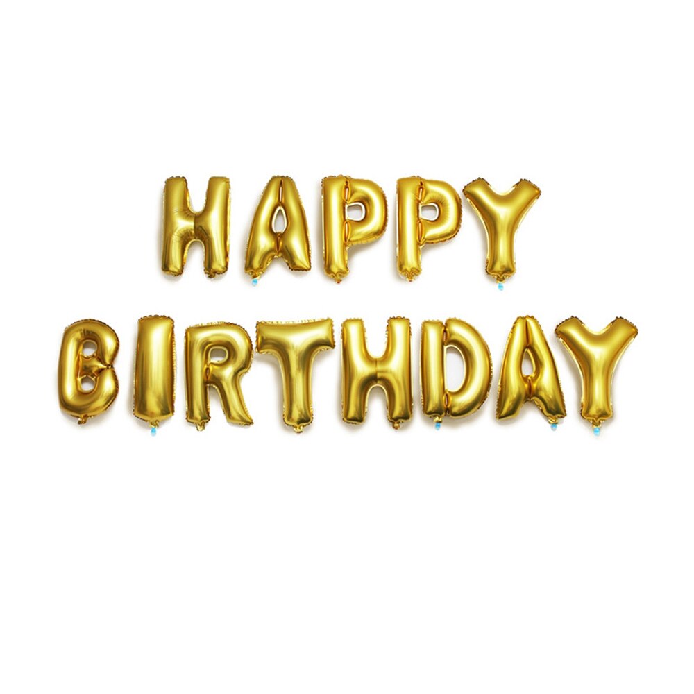 13pcs Happy Birthday Decoration Balloons Rose Gold Letter Foil Ballons Birthday Party Decorations Globos Balony Anniversary: Gold