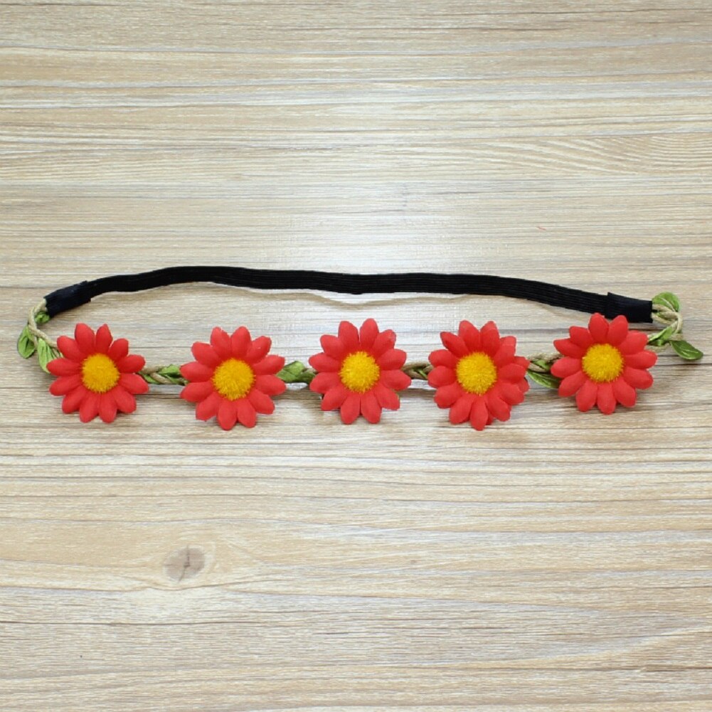 suola Fiori Dei Capelli Della fascia/testa gruppo musicale Testa dell'involucro Della Sciarpa dell'arco Dei Capelli Spiaggia Ragazze di Partito Del suola del fiore della fascia: Rosso