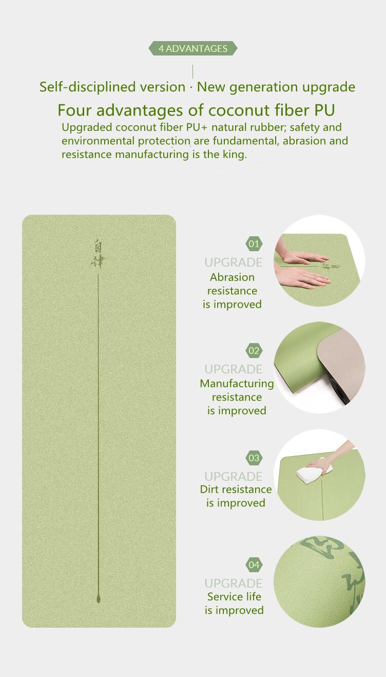 Die neueste yogamatte von lezyan aus naturkautschuk (pu) ist atmungsaktiv, abriebfest, rutschfest, schweißabsorbierend und ideal für fitness, pilates, gesundheit und sicherheit.