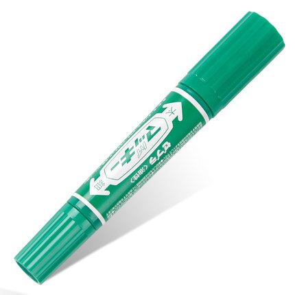 6 Pcs/Lot Zebra MO-150-MC Hi-Mckee Oil-Based Marker 1.5-2.0MM &amp; 6.0MM Dual Tip Marker Pens Office School Supplies: green