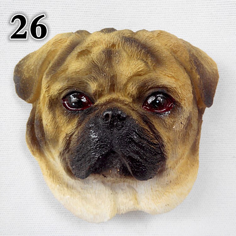 Realistic Pet Dog Fridge Magnets Resin Strong Magnet Refrigerator Stickers Souvenir Cartoon Fridge Sticker Decor: 26