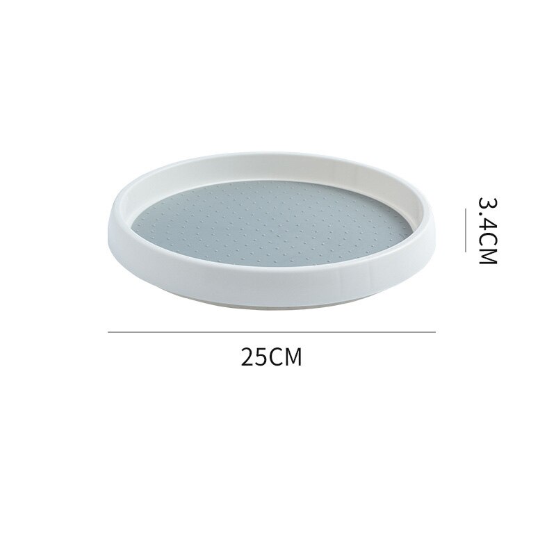 Boîte de rangement des aliments, plateau tournant 360 plateau tournant Double couche conteneurs de rangement de cuisine, boîte de rangement des épices plateau de salle de bains plateau de cuisine: S