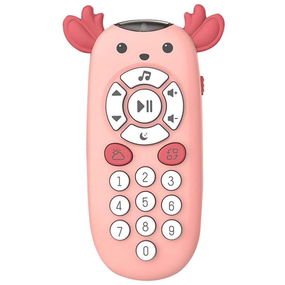 Baby Kids Elektronische Speelgoed Telefoon Simulatie Tv Afstandsbediening Educatief Muziek Tweetalige Leren Speelgoed Muziek Sound Machine Speelgoed: Geel
