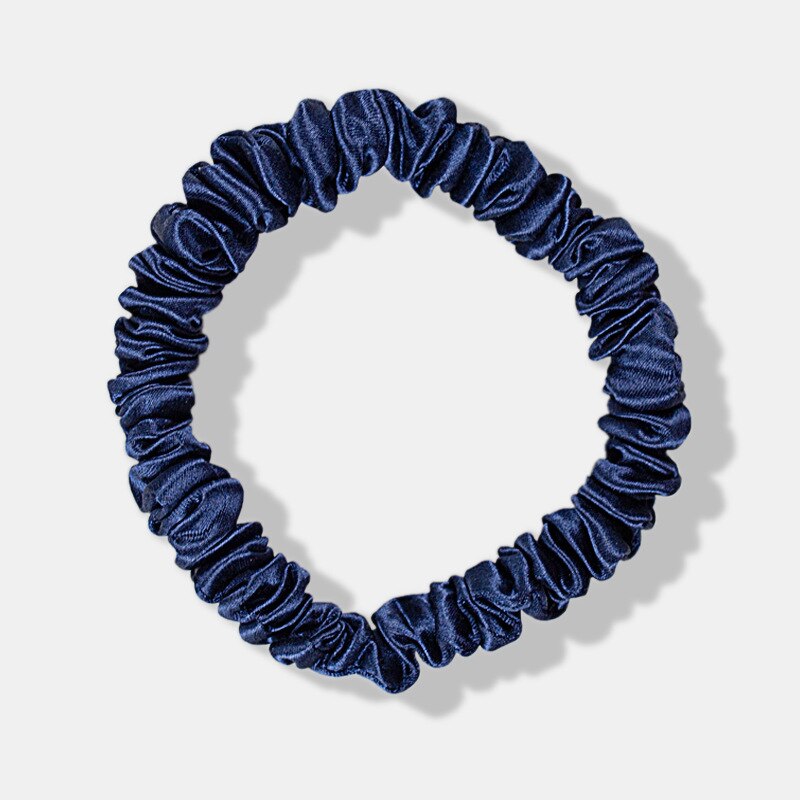 100% Echte Zijde 22 Momme Vrouwen Effen Chouchou Haarband 1Cm Brede Haarband Haaraccessoires Haarband Hoofdtooi Ladie: Navy