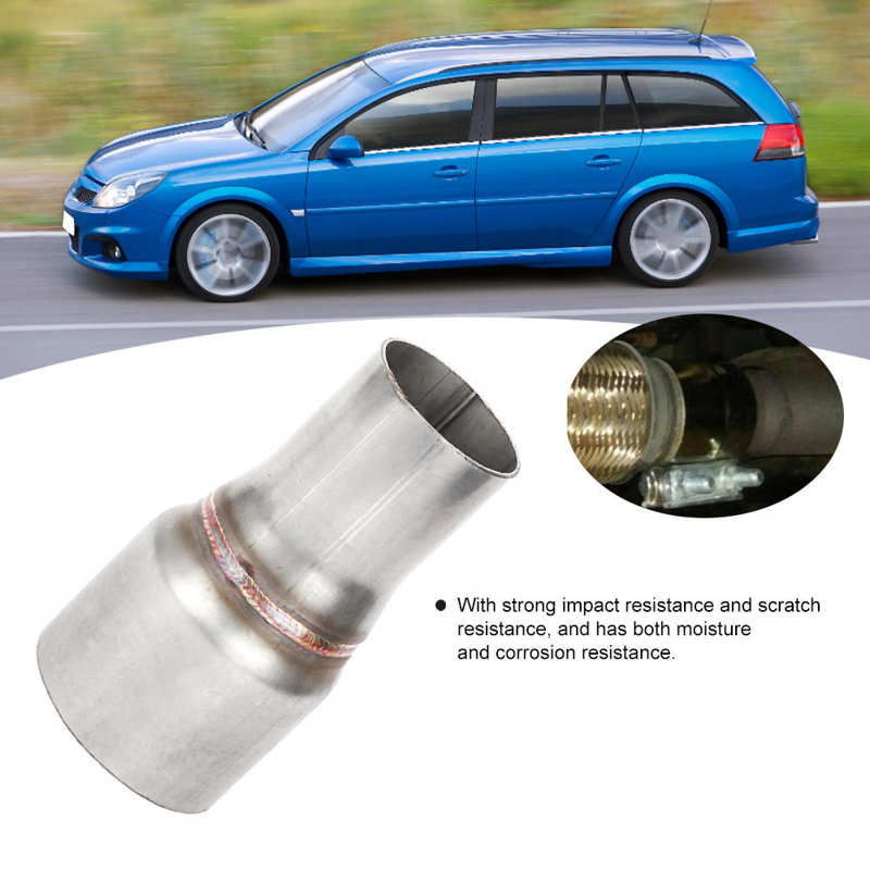 63mm/2.5in to 45mm/1.75in 304 Stainless Steel Exhaust Reducer Connector Pipe Standard Straight Coupler Tube with Hole
