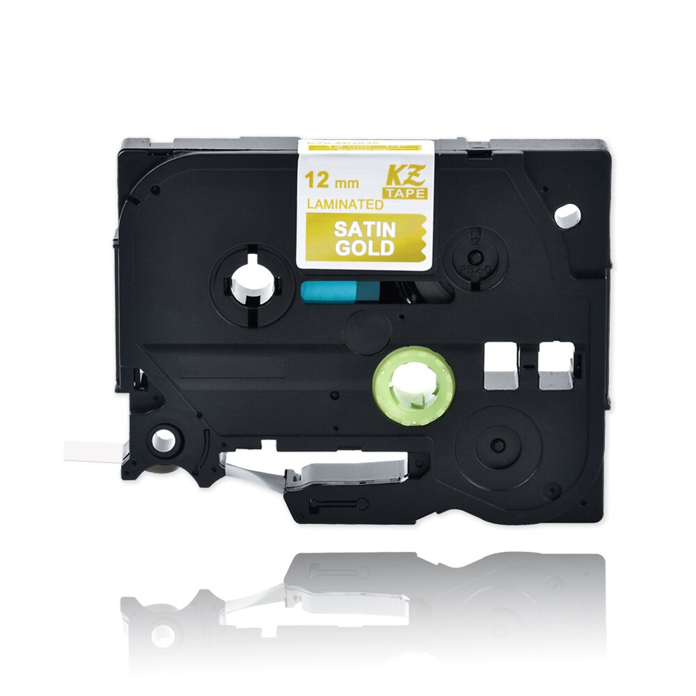 1Pcs Kze 12Mm Multicolor Compatibel Brother Tze-231 Gelamineerd Tze231 Tze 231 Label Tape Tz231 Voor Brother P-Touch printer: white on satin gold
