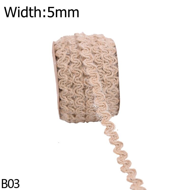 5Meter 5-10Mm Vintage Natuurlijke Jute Jute Lint Hennep Kant Handgemaakte Geschenkverpakking Jute Hennep Gevlochten Touw home Decor Diy Craft: B03-5mm