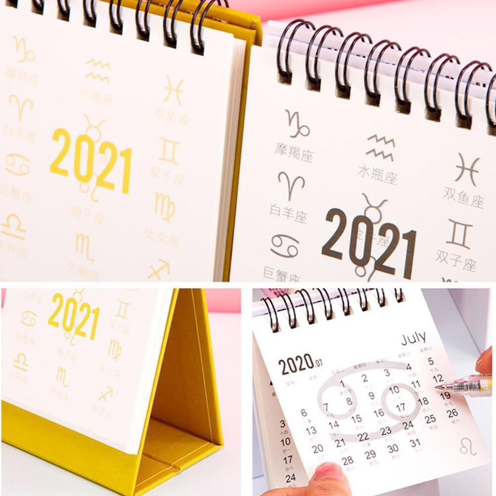 Jaar Mini Kalender Diy Draagbare Desk Twaalf Dagelijkse Schema Constellation Kalenders Leuke Tafel Kalender Planne V2O1