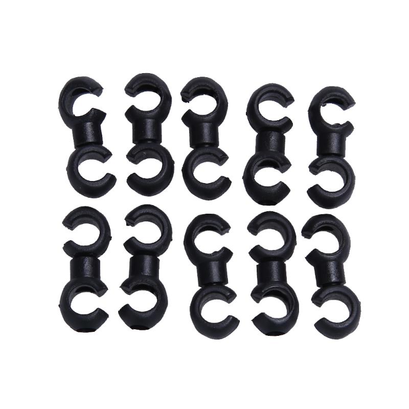10 stk cykling mtb landevejscykel håndjern form clip hus slange guide til cykel bremse kabel gearskifter line taske drejelig lås: Sort