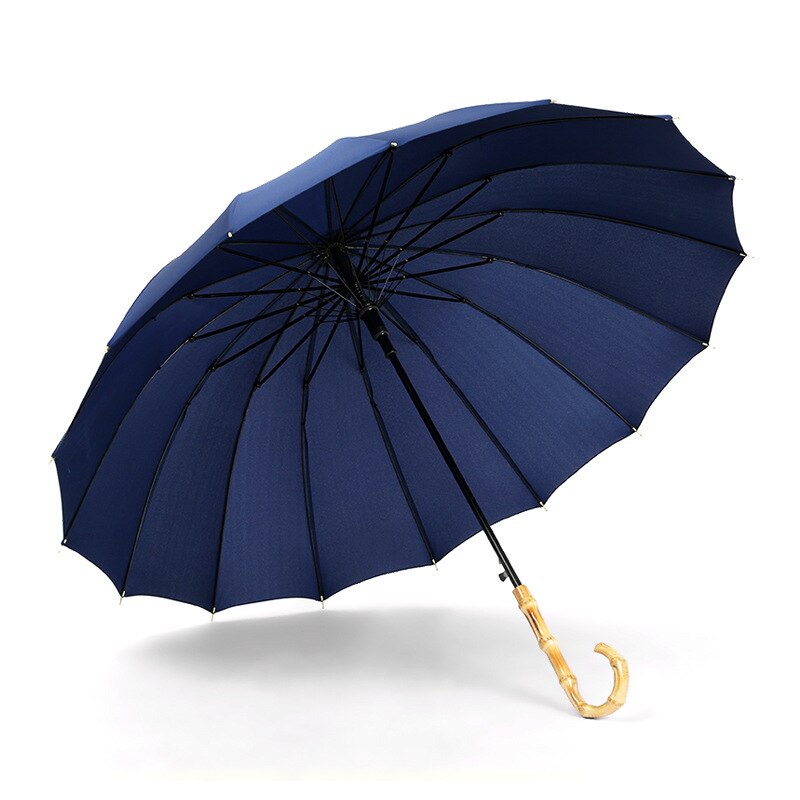 Paraguas de lluvia largo y fuerte con mango de bambú Yesello para hombres y mujeres, Parasol de estilo japonés de fibra de vidrio de 16K: 4