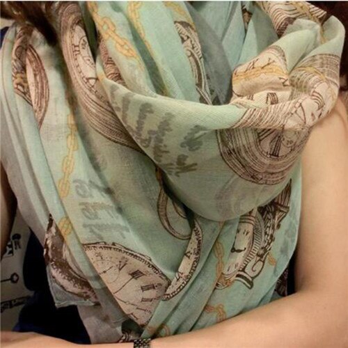 Casual Zachte 170*80 cm Vrouwen Gedrukt Voile Sjaal Strand Lange Sjaal Wrap Grote Sjaal Sjaals Vrouwen Accessoires vrouwelijke: D