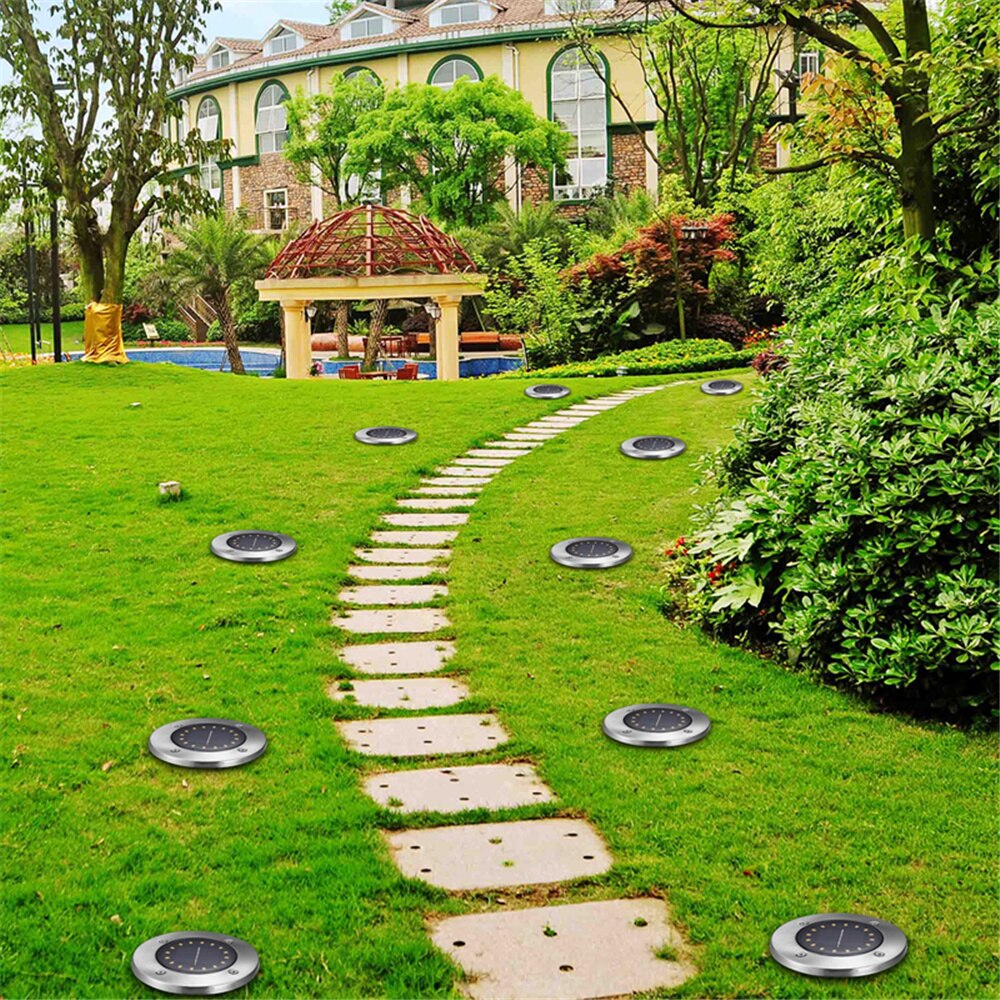 4 Sets RGB Solar IP67 LED Garden Lights Bulb Ground Lawn Lights Waterproof Lamps Underground Landscape Lights for Pathway Street