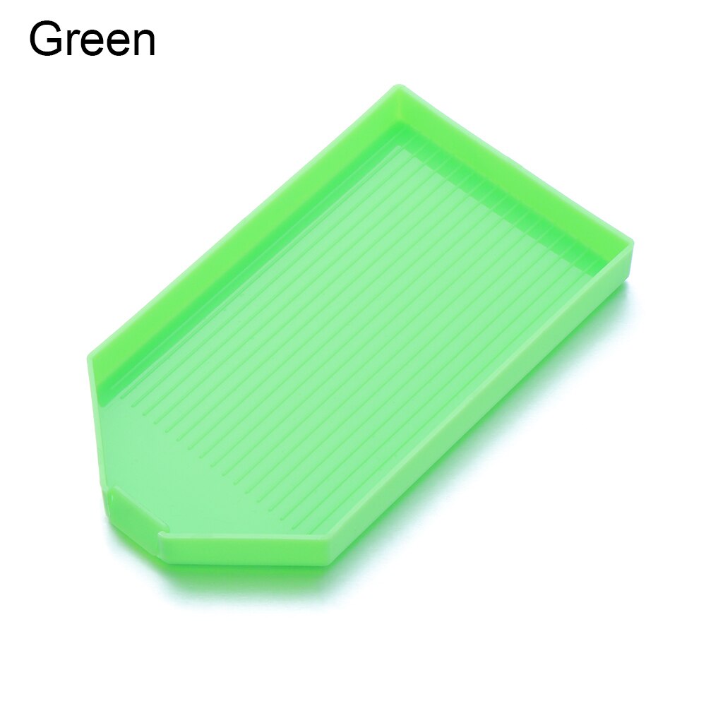 5D DIY Diamond Painting Diamond Embroidery Accessories Large Capacity Big Drill Plate Square Plastic Tray Plate: Green  