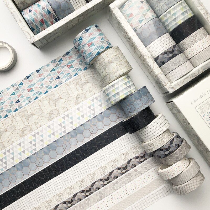 12Rolls/Pack Classic Washi Tape Set Diy Decoration Sticker Scrapbooking Masking Tape Cute Adhesive Tape Stationery Supplies: C