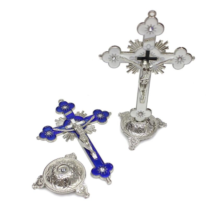 Pruimenbloesem metalen kruis jezus christus bitterheid kerk heilig beeld ornamenten kantoor huishoudelijk religieuze goederen
