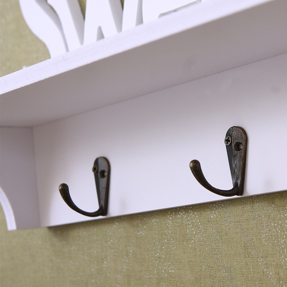 Muur Plank Display Houten Opknoping Kapstok Met Haak Muur Decor Wit Engels Alfabet Drijvende Planken Opslag Goederen 1 Set