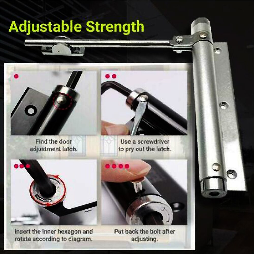 Automatic Door Self-Closing Hinge Hinge Hinge Door Closer Single Spring Adjustable Surface Mounted Home Rated Door Furnit 2