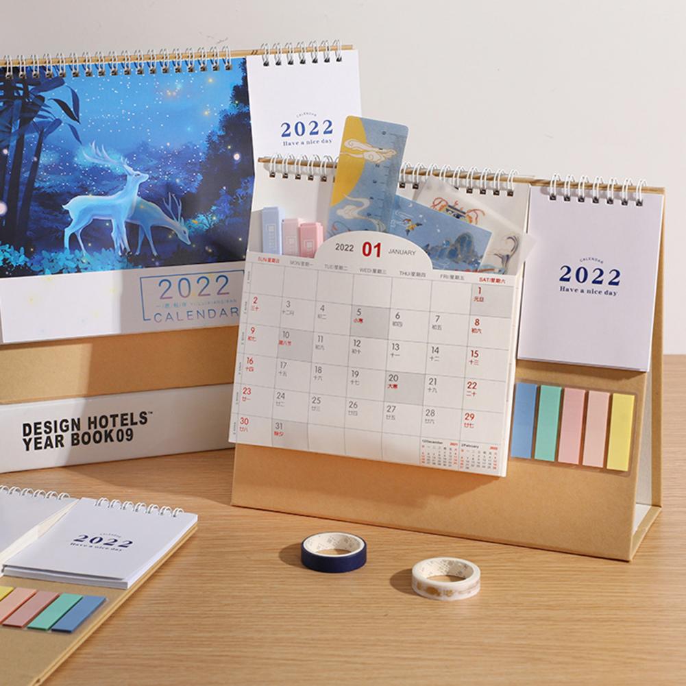 Multi-purpose Kraft Paper Annual Date Week Organizer 2022 Table Planner for Office