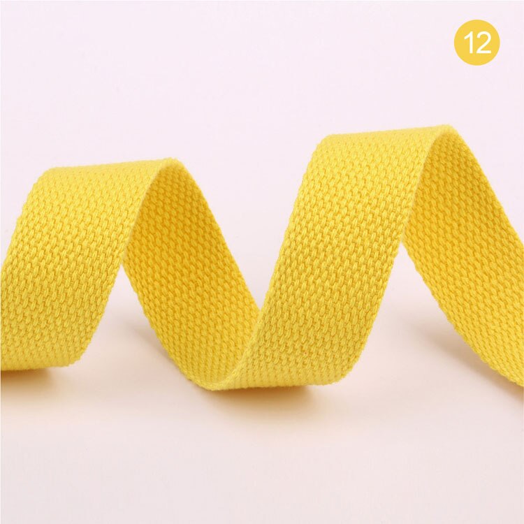 20mm 50 Yards Soft Cotton Canvas Webbing Strap for Backpack 1.2mm-1.5mm Thickness Bias Tape Bag Strap Sewing Ribbon 19 Colors: Yellow 20mm