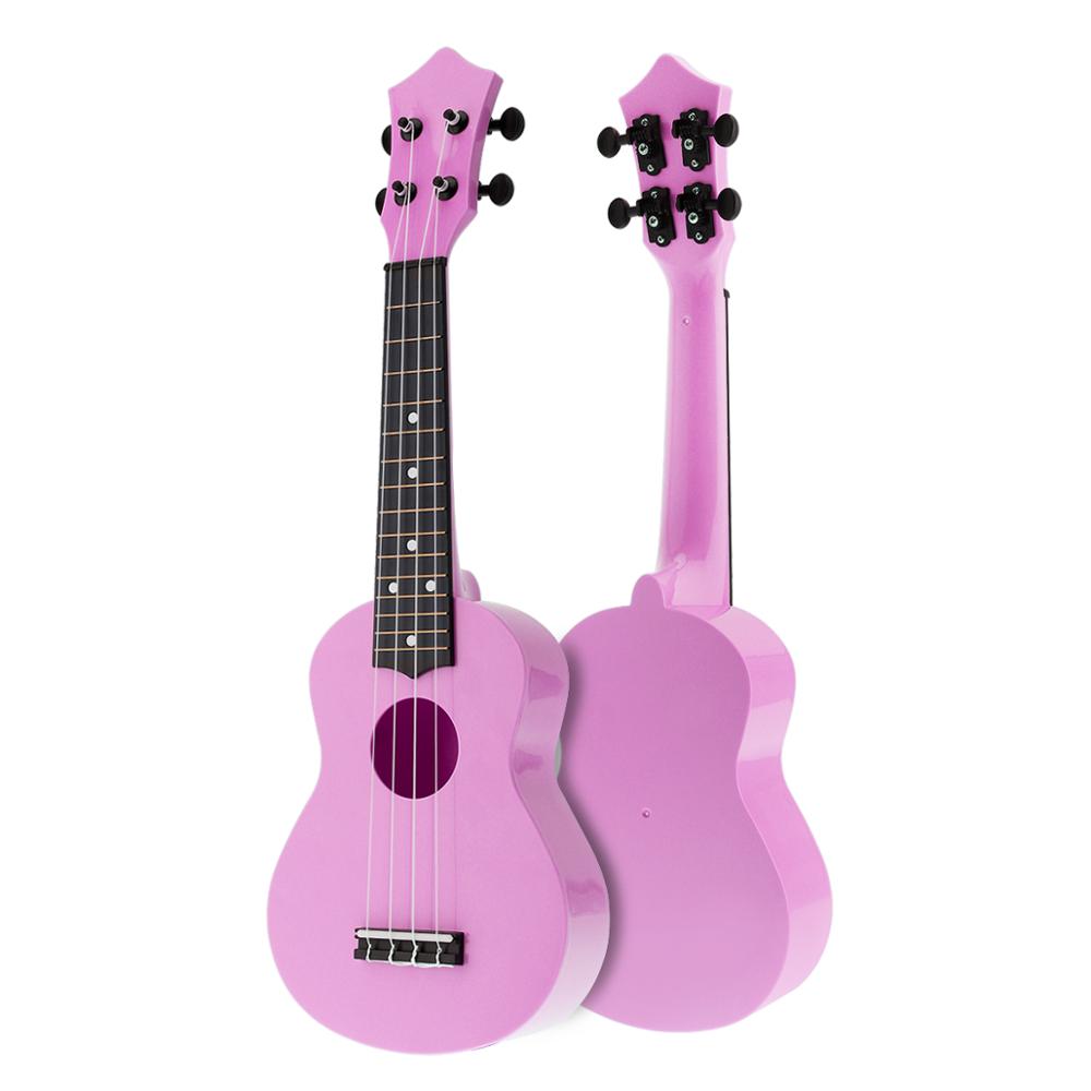 21 tommer farverig akustisk ukulele uke 4 strenge hawaii guitar guitarra instrument til børn og nybegynder: Lyserød