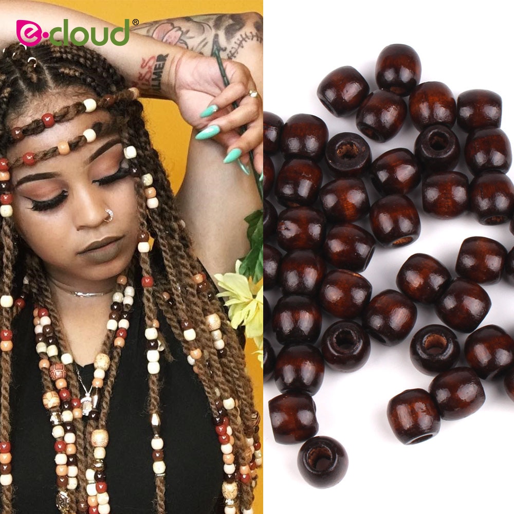 17Mm 50 Stks/zak Hout Dreadlock Kralen Haar Kralen Voor Vlechten Voor Sieraden Decor Maken Armband Ketting Diy Vlecht Haar accessoires