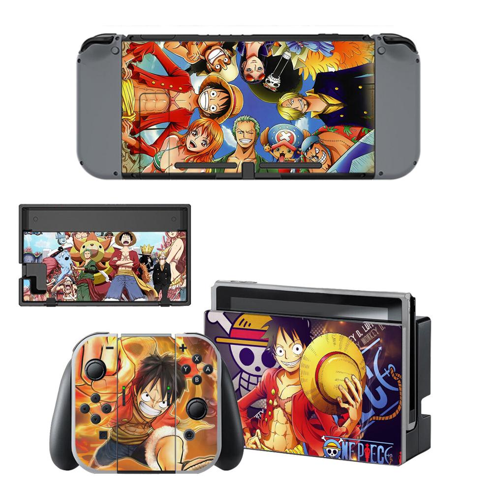 One Piece Luffy Screen Protector Sticker Skin for Nintendo Switch NS Console Dock Charger Stand Holder Joy-con Controller Vinyl: YSNS2627