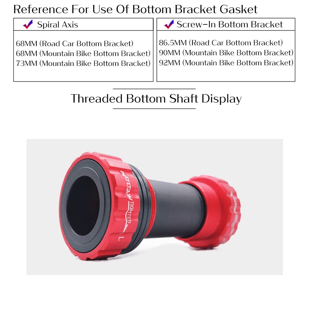 MOTSUV Bike Bottom bracket set Sealed Bearing Thread Type 68 73mm BSA68 BB91 Shell 24mm spline Axis MTB Road Bike Bottom bracket