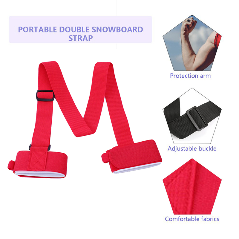 soporte de mano para poste de esquí, correas de mango de pestañas, gancho ajustable, protección de bucle, bolsa de correa de mango de esquí de nailon negro