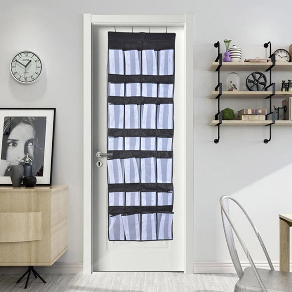 Organizador de zapatos colgante de malla grande con 28 bolsillos, compartimento de almacenamiento para ordenar bolsas colgantes de pared sobre la puerta, almacenamiento de zapatillas de zapatos #3