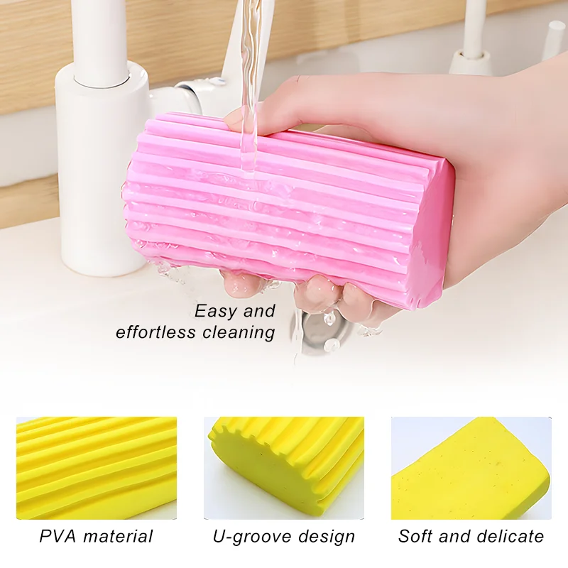 Esponjas de limpieza de polvo, esponja Pva, esponja de limpieza con absorción de agua, esponjas de limpieza para el hogar y el coche, algodón de fricción, 1/3/6 Uds.