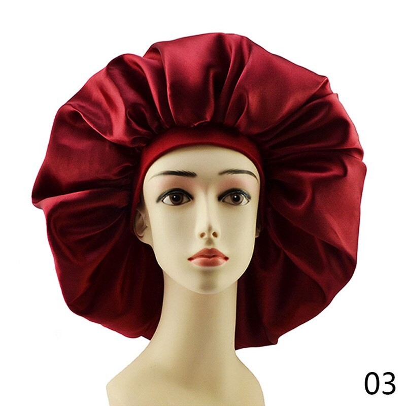 Pañuelo de satén para la cabeza para mujer, gorro elástico para dormir de noche, gorro para el cuidado del cabello, gorro de belleza, banda elástica para la cabeza, 1 unidad
