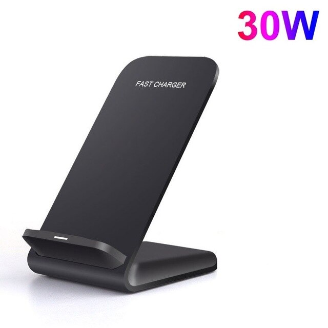 FDGAO 30W Qi Drahtlose Ladestation Für iPhone 12 11 Profi XS XR X 8 Schnelle Ladung Dock Bahnhof telefon Ladegeräte für Samsung S21 S20: 30W Max