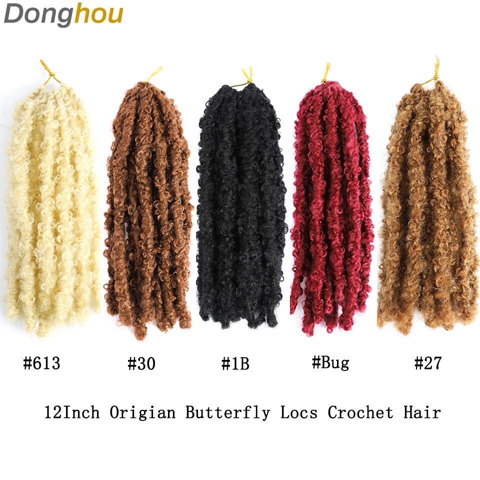 12 inches Real Butterfly Locs Bob Crochet Hair Naturel 613 Blonde 30 27 Bug Colored Ombre Butterfly Distressed Locs Crochet Hair