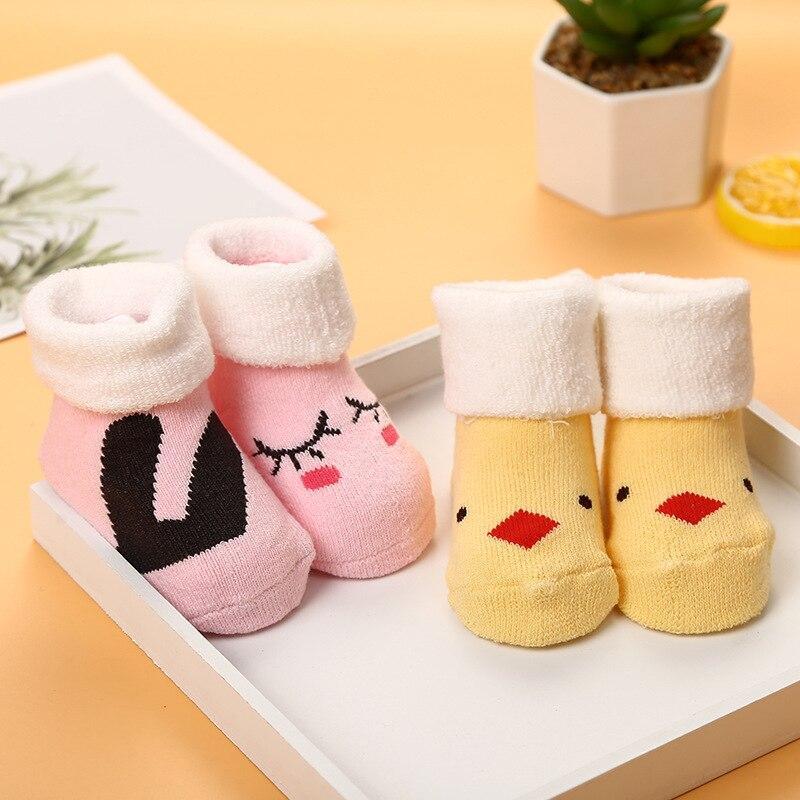 Baby Cotton Socks Warm Winter Autumn Newborn Girls Boys Kids Socks Infant Striped Slippers Children Thicken Sock Baby Stuff